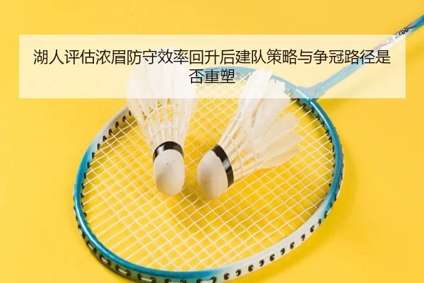 湖人评估浓眉防守效率回升后建队策略与争冠路径是否重塑（kaiyun）